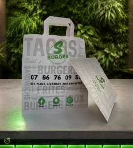 Création d'un sac et papier alimentaire pour S Burger par Embalfood